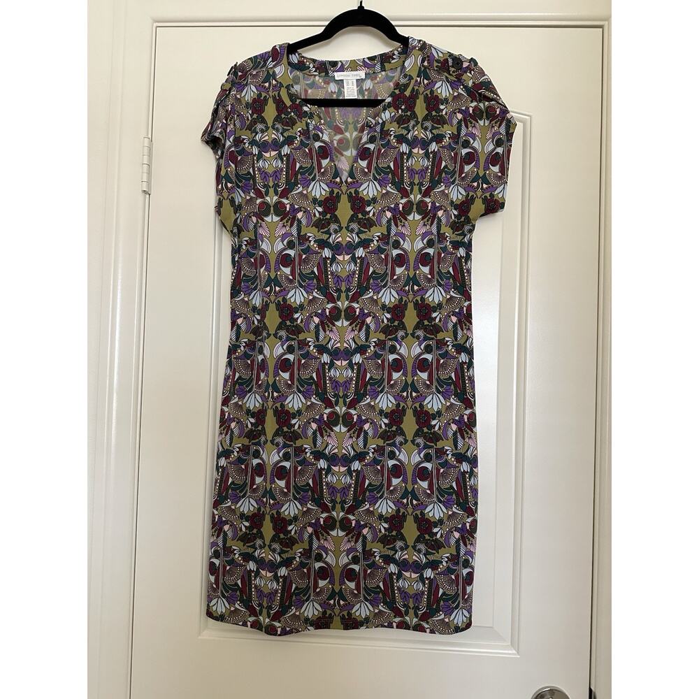 London Times Printed Midi Dress M